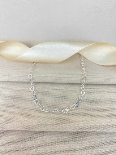 Pulseira Elo Coração Prata