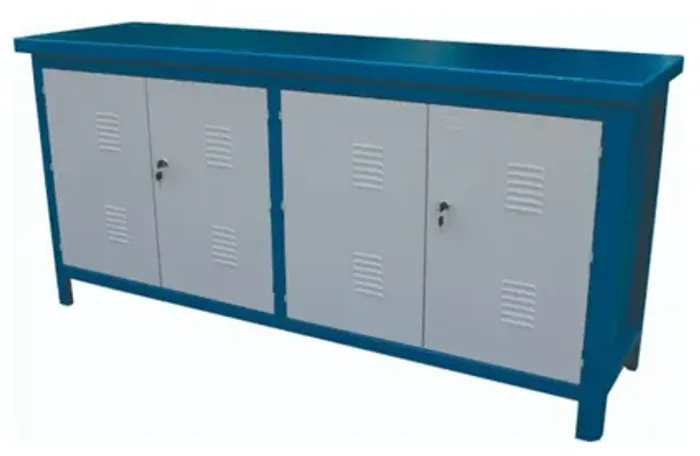 Bancada Fechada com Tampo de Aço e Prateleiras 1900 x 890mm FERCAR-200-AF