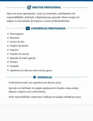 Jovens disponível para serviço nas seguintes funções