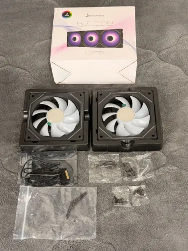 Kit Com 2 Ventoinhas Rise Mode Magneto Pro 120mm Led ARGB Preto
