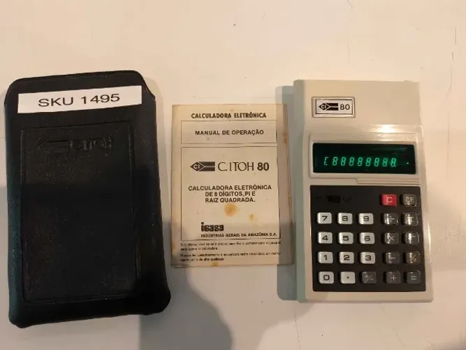 Calculadora Vintage C.Itoh 80 (Anos 70) - Completa com Manual e Estojo - Raridade! USADA 