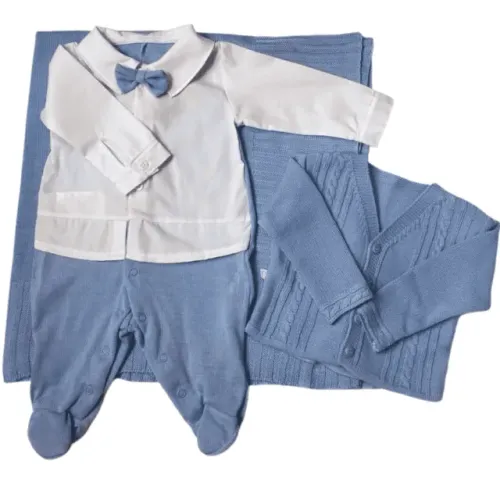 Kit Saída Maternidade Menino RN Azul Claro (Novo)