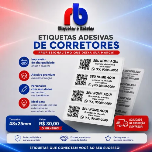 ETIQUETAS ADESIVAS DE CORRETOR