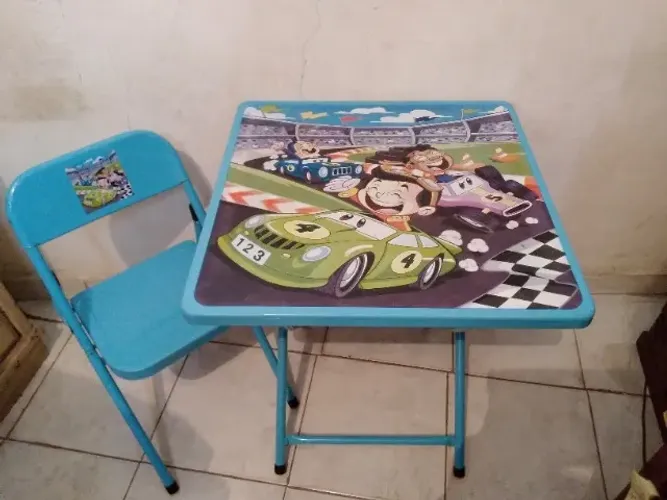 Mesa e Cadeira Infantil Sapeca Azul Bebe