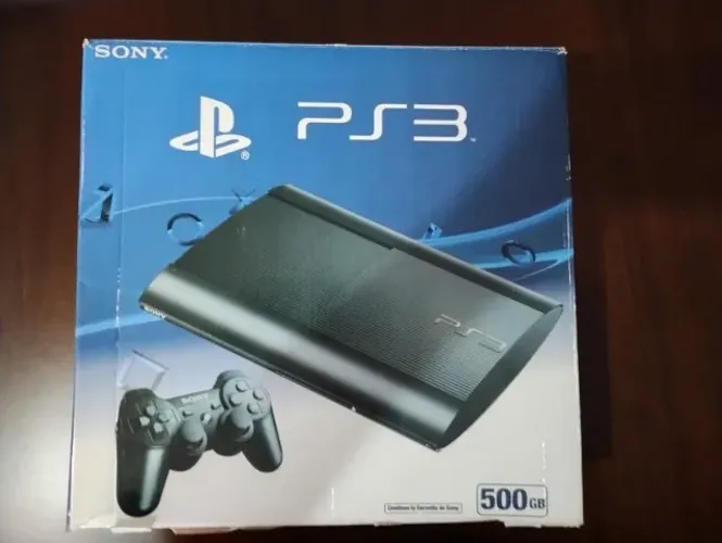 PS3 + 02 controles, cabos e jogos com caixa.