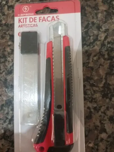 Kit Estilete escolar 8mmcom 3 Lâminas a mais