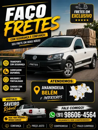 ? FRETES COM SAVEIRO - PREÇO JUSTO, AGILIDADE E SEGURANÇA!