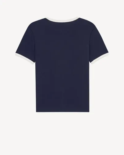 CAMISETA CASSANDRE EM JERSEY DE ALGODÃO CANELADO