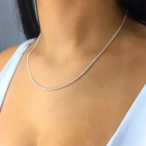 Cordão Pipoca em prata 925 45cm 2mm