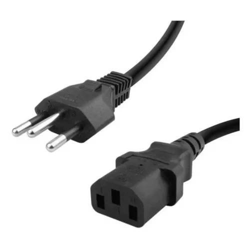 Cabo de Força ATX 1,2m Tripolar para PC Gamer, Fonte, Monitor, Desktop, Impressora