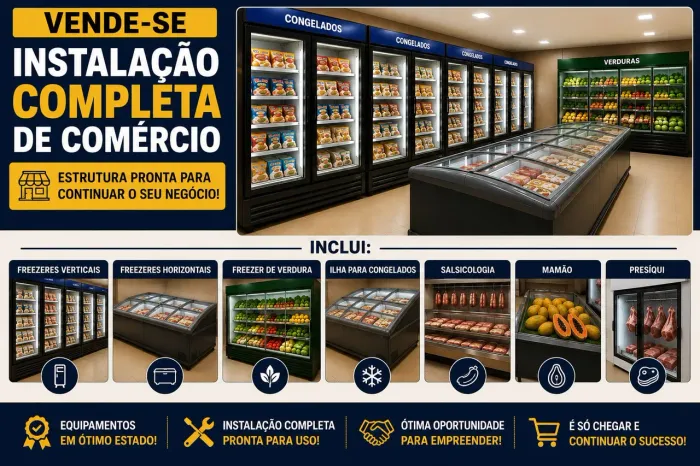 Vendo instalação completa para comércio.