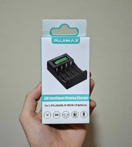Carregador De Pilhas PUJIMAX, AA/AAA, Display LCD - ORIGINAL