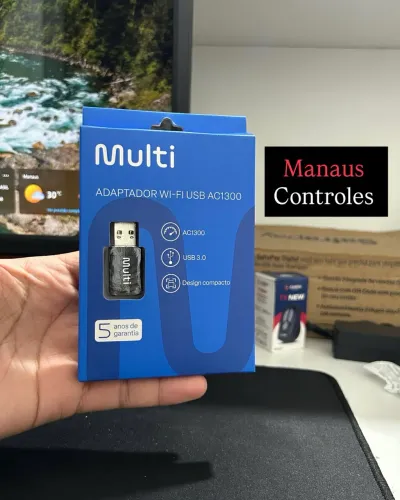 Adaptador Wi-Fi Sem Fio 2G / 5G compatível c/ Windows e Mac.Os