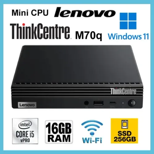 Mini CPU Lenovo ThinkCentre Core i5 vPro16GB SSD 240GB, BT, Wi-Fi, Novíss, NF, Gar, Troco 