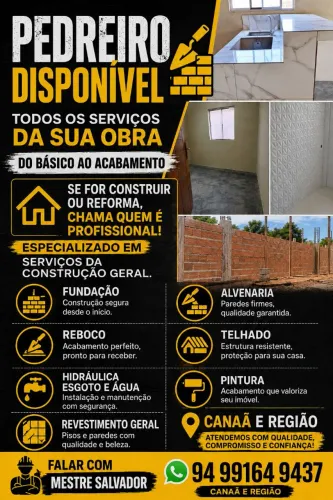 Construções e Reforma do básico ao acabamento profissional qualificados