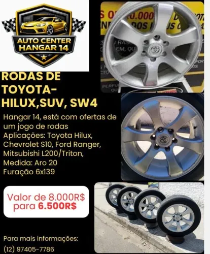 Rodas aro 20 Hilux ranger S10 c10 d20