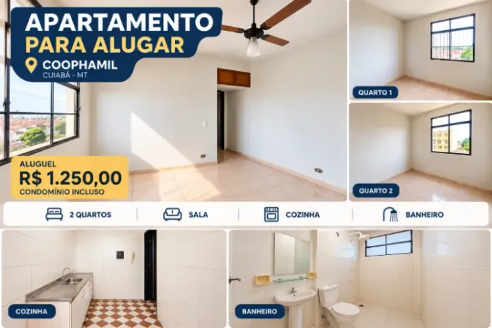 Apartamento para alugar no Coophamil - 2 quartos e garagem coberta