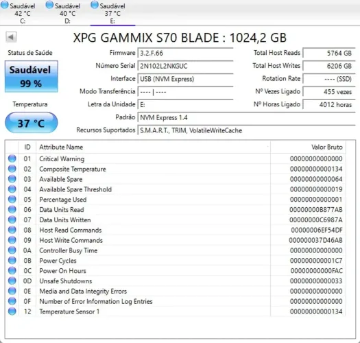 Semi-novo S70 Blade 1tb