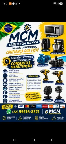 Conserto de Microondas e eletrodomésticos em geral.
