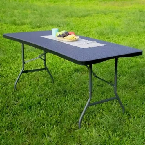 MESA DOBRÁVEL 180CM BRANCA OU PRETA NK-18074