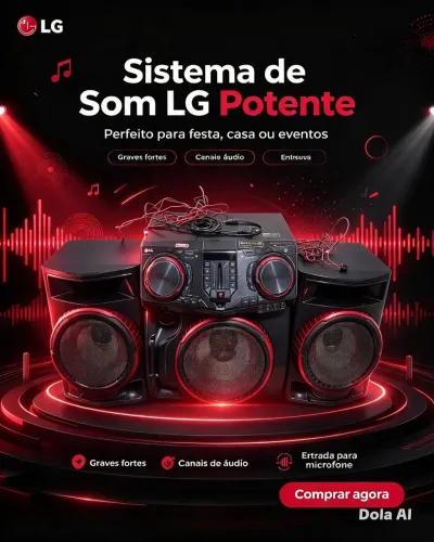 Sistema de Som LG CJ88 2250?W RMS Bluetooth ? Usado em Bom Estado
