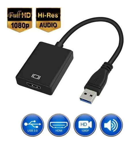 Adaptador Conversor Usb X Hdmi Multi-telas Hd 1080p Usb 3.0