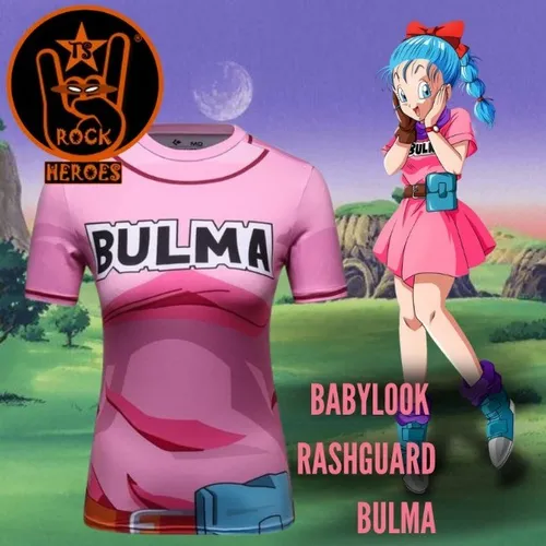 Babylook Bulma Rashguard Elastano Camiseta Feminina Manga Curta