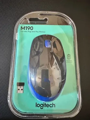 Mouse sem fio Logitech M190 com Design Ambidestro de Tamanho Padrão, Conexão USB e Pilha I