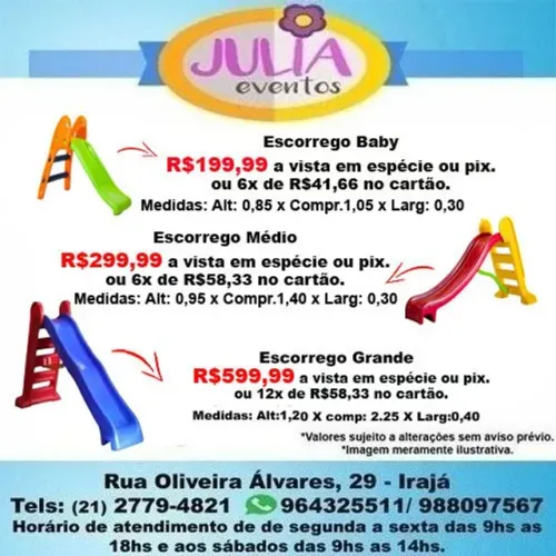 Escorregador escorrega escorrego de diversos tamanhos - A partir de R$200,00 
