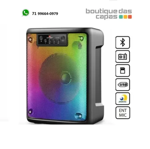 caixa de som bluetooth grande 30W Pendrive Cartão Mic SD e microfone Rádio FM d-8108