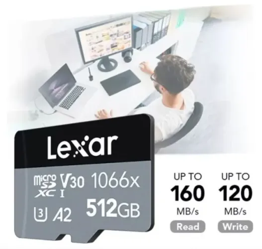 Cartão De Memória Micro Sd Lexar 1066x 128gb 4k A2 160mb/s