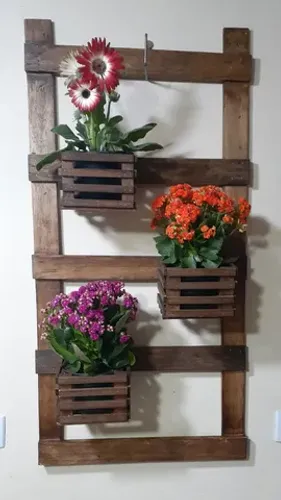  Painel Floreira Jardim Vertical Madeira Stain 109 X 54 Cm