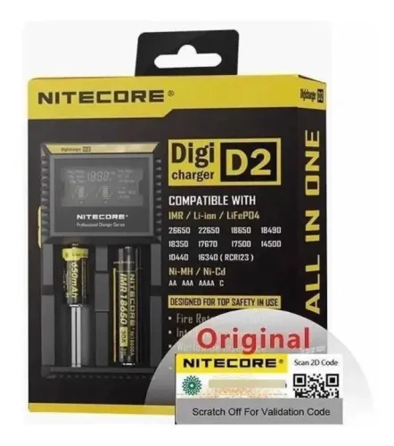Carregador Nitecore D2 NOVO/ORIGINAL 