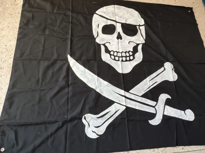 Bandeira Pirata Decorativa artesanal grande