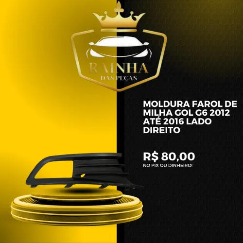 Moldura Farol de Milha Gol G6 2012 até 2016 Lado Direito