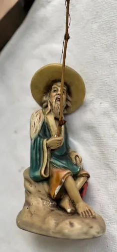 Antiga Estatua de Pescador Chinês