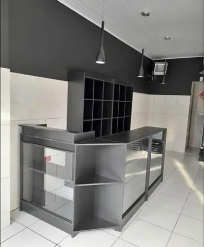 Balcão Vitrine expositor Lzao + kit Colmeia preto MDF 