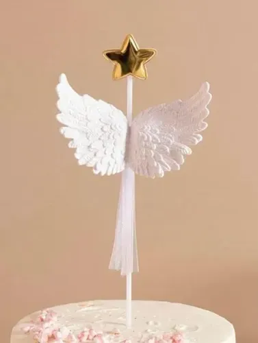 Topo de Bolo Anjo Batizado