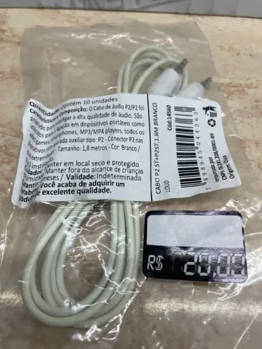 Cabo p2 p2 com 1,5 m novo na embalagem