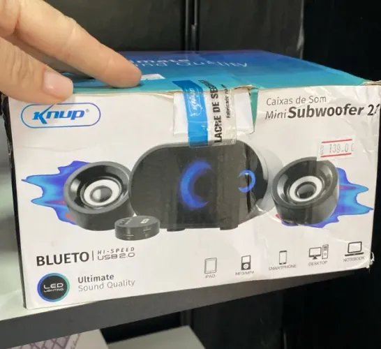 Caixa de som PC e Notebook Bluetooth recarregável Potente KP-6018BH Loja Coimbra Entrega