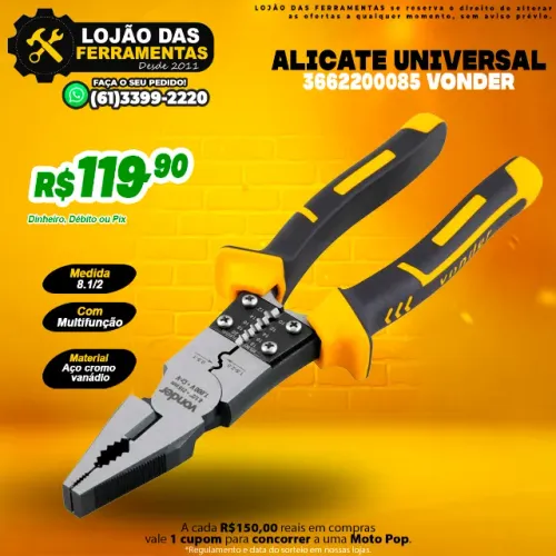 Alicate Universal 8.1/2 Multifunção 3662200085 Vonder