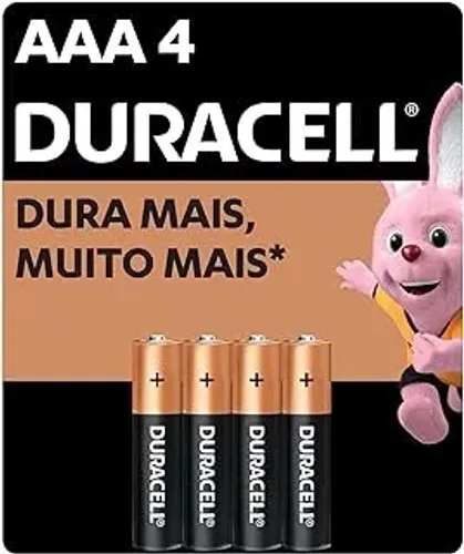 Duracell Pilha Alcalina AAA Palito Com 4 Unidades Original