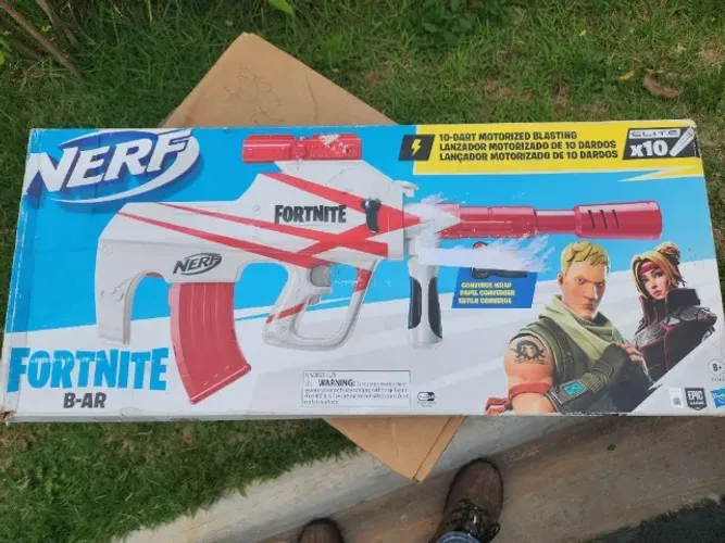 Lançador Nerf Motorizado Fortinite Burst Ar 10 Dardos