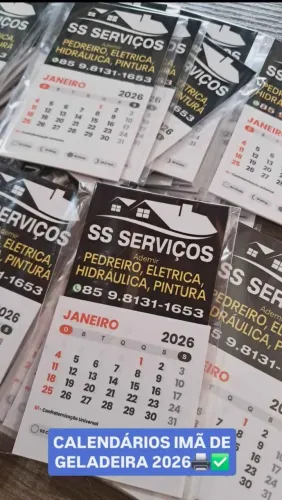 Calendário 2026 com imã 