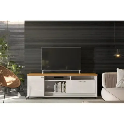 "Beleza e Funcionalidade: Rack Dallas Lukaliam para TV até 65? com Rodízios e Acabamento E