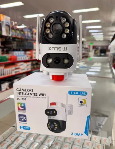 Temos câmera segurança dupla It BLUE