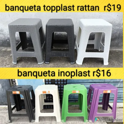 Banquetas de plástico para comércio