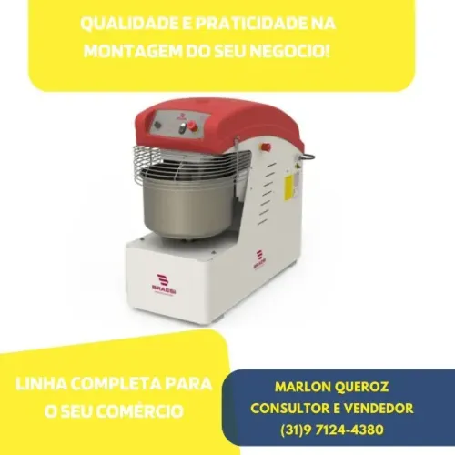 Amassadeira Espiral 25 Kg 2 Velocidades Trifásico Braesi 380V Nova