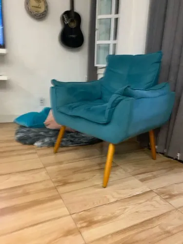 2 Poltronas Azul turquesa aceito cartão