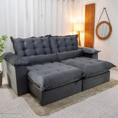 Sofá Retrátil Reclinável Málaga 2.30m Molas Bonnel rf65